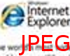 IE logo with JPEG artefacts